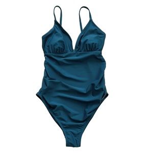 Cupshe Dark Teal Adjustable Straps One Piece Bathing Suit Swimsuit Medium
